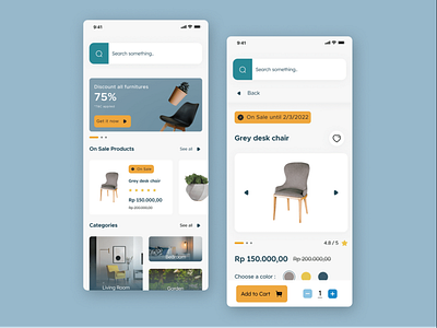 Furniture app exploration android designer figma ios mobile app ui ui design ui kit uiux uix ux ux design