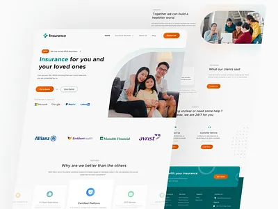 1nsurance - insurance company landing page car insurance clean design education insurance family insurance financial insurance health health insurance healthcare healthy insurance insurance company insurtech life insurance ui ui design ux web web design website