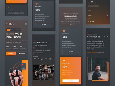 FitClub - Fitness Landing Page Responsive view clean coach exercise fitness gym health landing page mobile view popular responsive website simple sport trainer training ui ui design ux web design workout