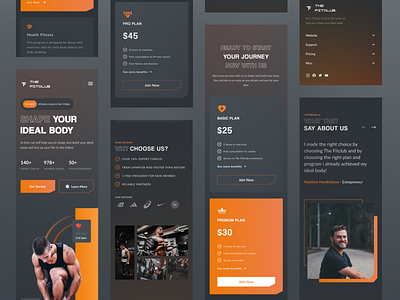 FitClub - Fitness Landing Page Responsive view