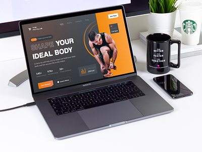 FitClub - Fitness Landing Page Mockup view