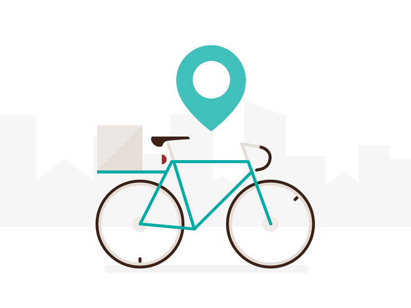 Bicycle icon animation bicycle box city deliveroo delivery gif icon pin simple team vector