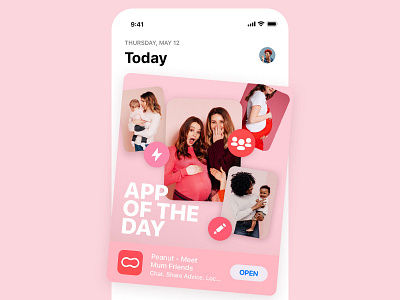 App of the Day🎉 apple apple watch appstore feature featured iphone itunes mobile mothers network peanut social startup team women