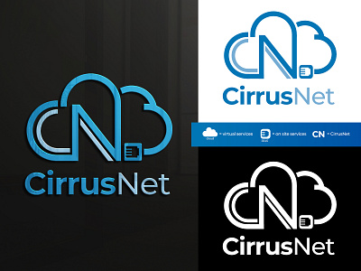 CirrusNet Logo branding clean cloud design graphic design it company logo modern