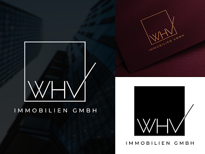 WHV logo branding clean design graphic design logo luxury management modern property simple vector