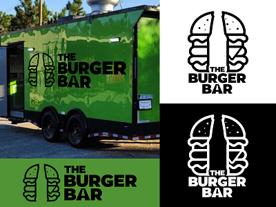 The Burger Bar Logo branding burger clean culinary design fast food food graphic design icon logo modern truck vector
