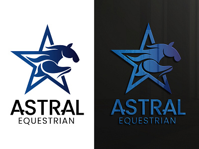 Astral Equestrian Logo animal branding clean design graphic design horse logo modern simple stable vector