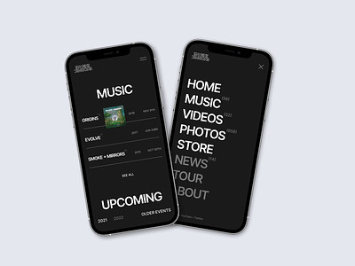 Imagine dragons new website mobile 2021 behance clean concept design dragons figma flat homepage illustration interface layout music photoshop rock song typography ui ux visialization website
