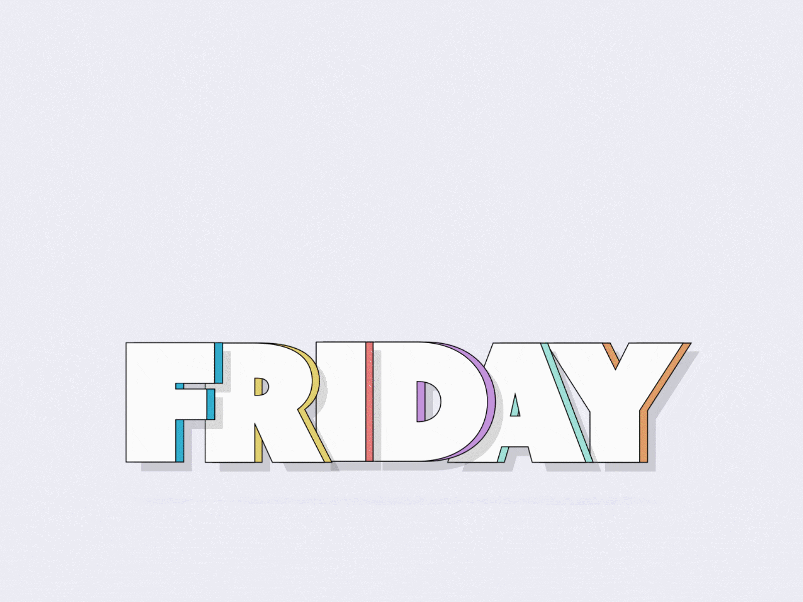 It's Friday after effect bounce clean design flat graphic design illustration kinetictype motion design motion graphic type typography vector