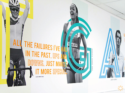 The wall of champions andy murray decor design hallway jessica ennis lucy bronze mo farrah pe quote school wall art