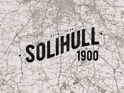 Solihull 1900 1900 classic map old solihull traditional typography