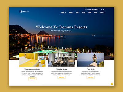 Domina resorts website cms domina holiday homepage hotel sicily slider ui ux web website wordpress