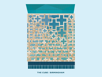 The Cube - Birmingham architecture birmingham build building clean contemporary cube design download illustraion image landmark nightlife resturant skyline stock vector