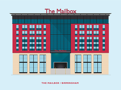 The Mailbox - Birmingham architecture birmingham building clean design download flat illustration mailbox minimal shutterstock vector west midlands