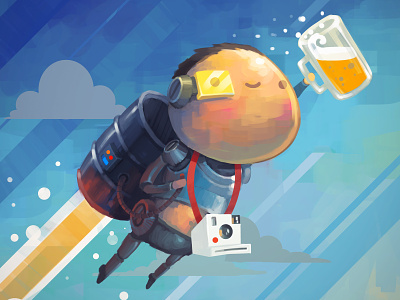 To infinity and beer-yond cartoon characters illustration