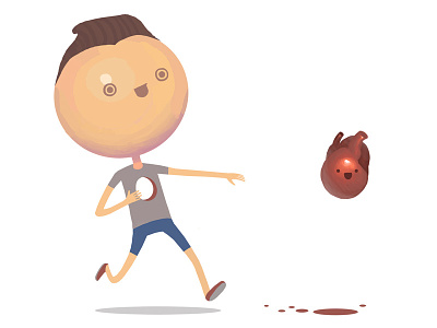 Follow your heart animation cartoon characters funny illustration