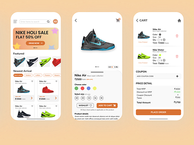Nike Shop UI ecommerce minimalistic nike shoe shop shopping app ui