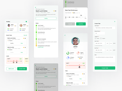 Kids Task Tracking card form kids level minimal mobile parent status task task tracking tracking ui uiux