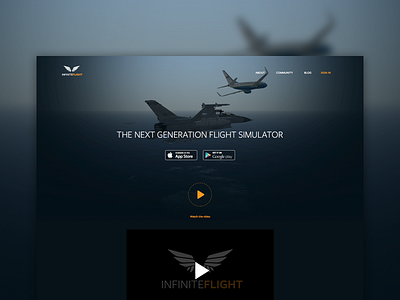 Flight Simulator Landing Page - WIP branding dark flight game homepage landing page logo plane