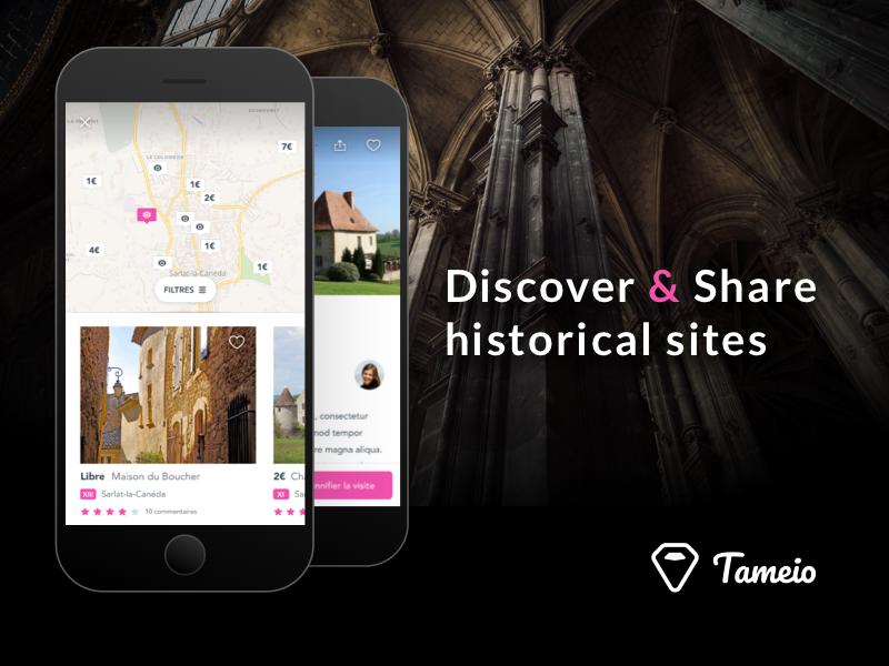Tameio castle cards map iphone mobile monuments history