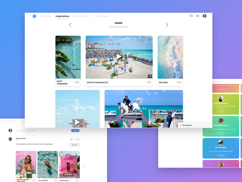 Horsealot cards inspiration colors gradients light white horse webapp website