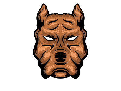 head pitbull vector illustration animal branding design head illustration logo pitbull