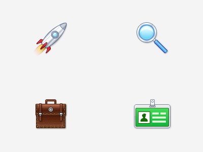 Client Homepage Icons briefcase icon icons portfolio profile rocket search