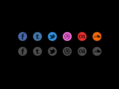 Social Icons dribbble facebook glyphs icons lastfm social soundcloud tumblr twitter