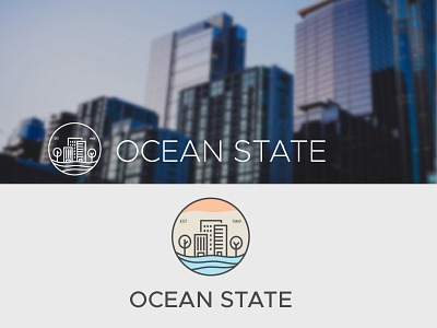 OCEAN STATE - Real State Company Logo brand business logo brand identity brand logo design branding business logo construction company construction logo flat logo flat logo design home logo logo design minimal logo design minimalist logo real estate real estate logo realestate