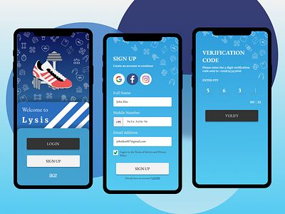 Lysis - Fitness App | Sign Up Flow (Daily UI : 001 )
