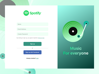 Spotify Sign up Concept ✨ branding music app spotify ui