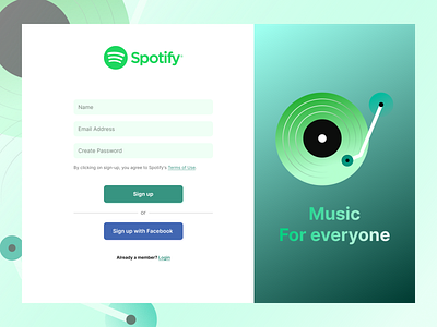 Spotify Sign up Concept ✨