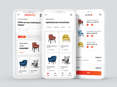 Furniture store mobile app ( E-Commerce UI Kit Free ) e commerce ui kit free ui kit furniture store