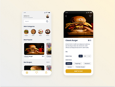 Food App UI 2022 android design app design apple design burger app ui figma food app food delivery app ui graphic design iosdesign mobile app mobiledesign productdesign ui uiux ux