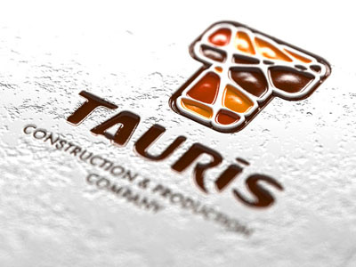 Logo for "Tauris" design logo logotype stone studio t tauris tricolor