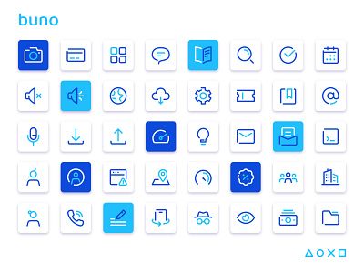 Buno icon collection account buno calendar call card chat cloud email eye folder icon icon design iconography icons incognito search settings team ticket user