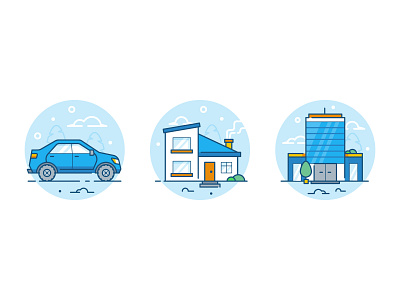 Locksmith icons details auto automobile building business car design home icon icon design icons illustration illustrator office property