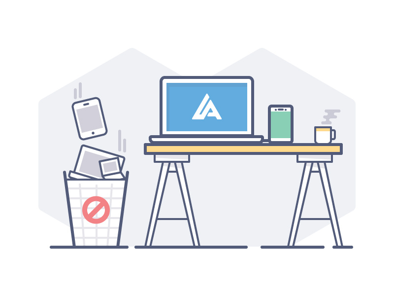 Andromium Superbook: Kickstarter benefit illustration screen devices coffee working table desk laptop phone mobile android superbook