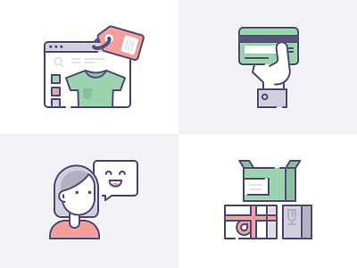 Ecommerce Icons for IconFinder & Shopify collaboration boxes credit card customer customize delivery feedback icons pay payment purchase shipping shop
