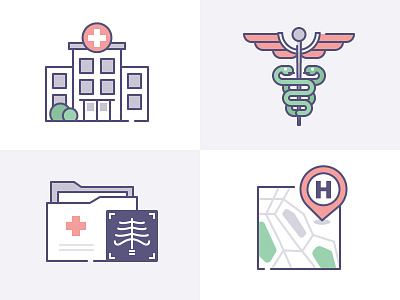 livico: Heatlhcare & Medicine building caduceus folder healthcare hospital icons location map medical pin rentgeon snakes