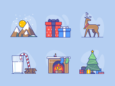 Xmas icons for Advent Calendar - coming soon!! christmas deer fire place gift milk moutain presents reindeer socks tree winter xmas