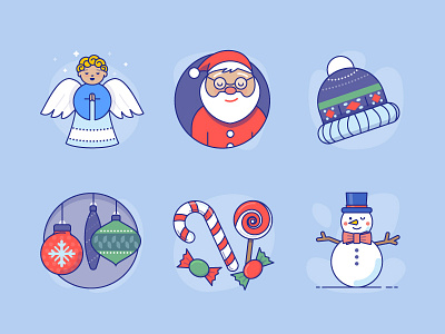 Xmas icons for Advent Calendar calendar candy christmas decoration hat holiday presents santa snow snowman winter xmas