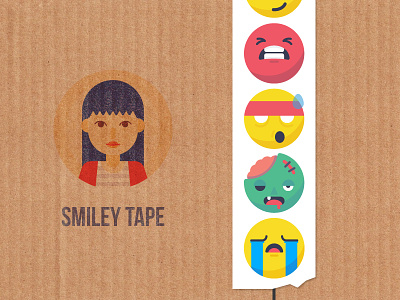 Smiley Tape: Sticker Mule custom tape angry avatar cry face happy sad smile smiley zombie