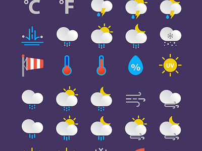 Day5_freebies: Weather icons by Laura Reen on Dribbble