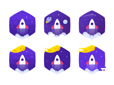 Defining some details for badges style badge challenge launch planet rocket ship space spaceship sport start