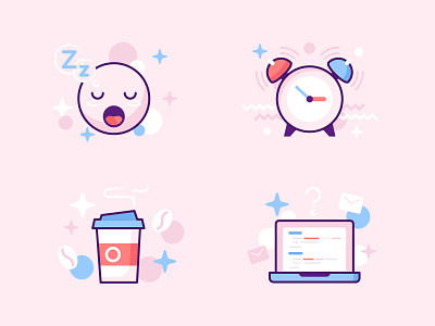 sleep ~ coffee ~ work ~ repeat alarm avatar code coffee day development drink email face icon illustrations laptop night process repeat sleep smile wakeup work working