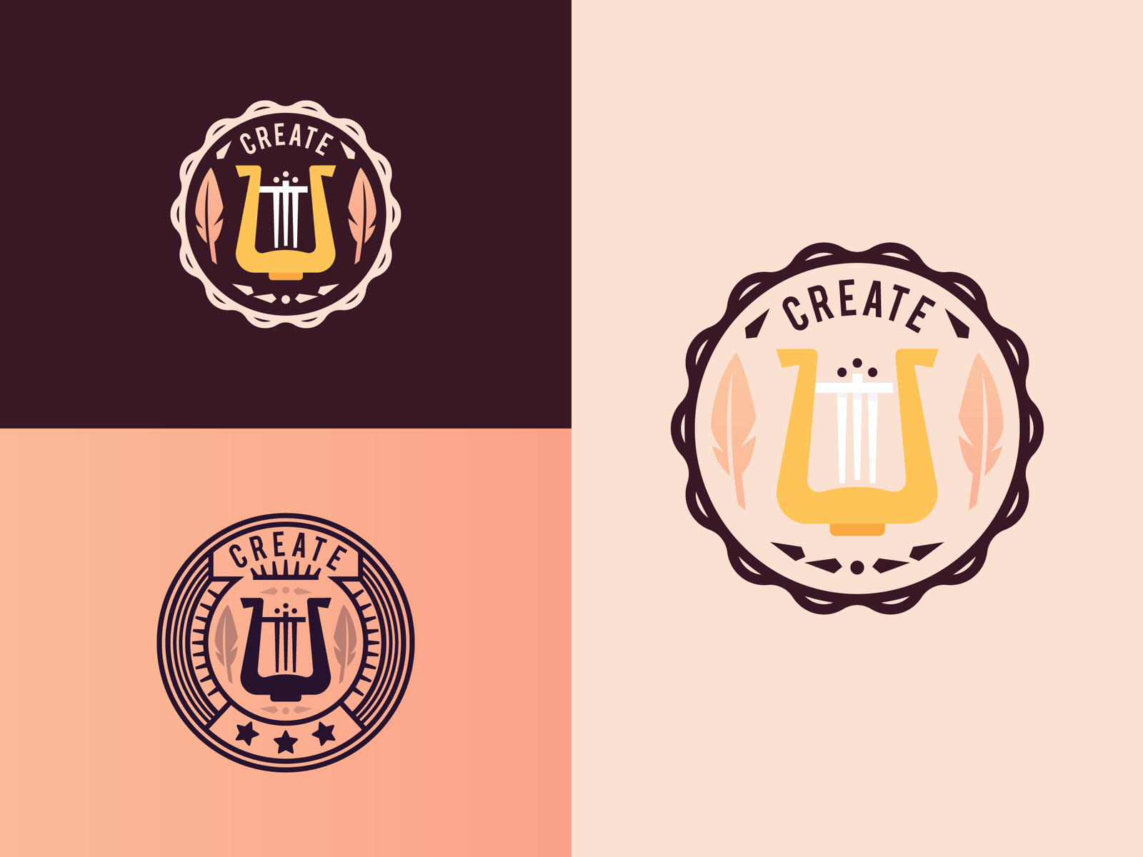 Grow_Create_Inspire (badge-seal Collection) By Laura Reen On Dribbble