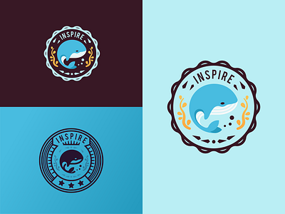 Grow_Create_Inspire (badge-seal collection) achievement award badge badges inspiration inspire ocean seal water whale