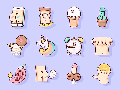 Fun sex stickers adult ass badges basketball boobs butt clock dick fart fun ghost nsfw paper penis sex stickers unicorn