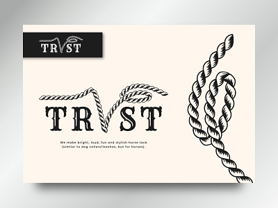 TRVST brand branding business design horse horsetack logo logo design logos memorable rope simple wordmark wordmark logo